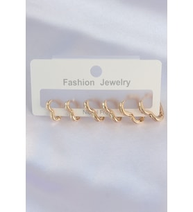 Pirinç Gold Renk Kalp Model Küpe Seti 5886 - HEP-8914-2229