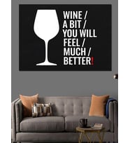 Wine Glass Better Feel Dekoratif Kanvas - Mdf Ahşap Tablo