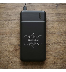 BK Gift Kişiye Özel İsimli 10.000 mAh Powerbank PB-4011 -1, LED Göstergeli Taşınabilir Şarj Cihazı, Kurumsal Hediye