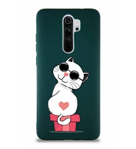 Xiaomi Redmi Note 8 Pro Soft Premier Kapak Coolcat Tasarımlı Silikon Kılıf - Yeşil (Şeffaf)