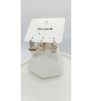Gold Renk Kalpli Set Küpe