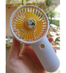 Şarjli Mini El Fanı Masa Fanı Soğutucu Masa Üstü Vantilatör Usb Stantlı Cep Telefonu Tutucu Sarı