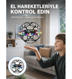 LED Işıklı Futbol Topu Mini Drone Akıllı Sensörlü El Kontrollü