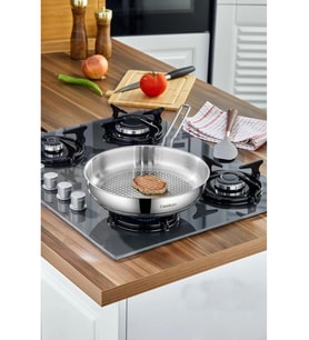 Cooker Lara Saplı Çelik Tava 26 cm (Gri)