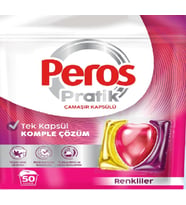 Peros Çamaşır Deterjanı Tableti (Kapsülü) Renkliler İçin 50 Adet