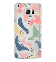 Samsung Galaxy Note 5 Kapak Abstract Tasarımlı Şeffaf Silikon Kılıf