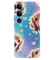 Vivo V40 Lite Kılıf Boutique Baskılı Resimli Kalp ve Köpek Pcode -034