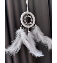 Dikiz Aynası Süsü/Rüya Kapanı/Düş Kapanı/Dreamcatcher/Handmade/El Yapımı/Beyaz Dreamcatcher