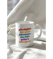 Motivasyon Söz Tasarımlı 330ml Baskılı Beyaz Seramik Kupa Bardak