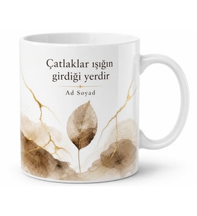 Wabi Sabi Temalı Baskılı Kupa Bardak Porselen Hediye Mug Minimal Tasarım