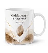 Wabi Sabi Temalı Baskılı Kupa Bardak Porselen Hediye Mug Minimal Tasarım