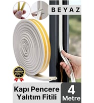 Güçlü Kendinden Yapışkanlı Kapı Pencere Soğuk Hava Geçirmez Yalıtım İzolasyon Beyaz Fitil 4 Metre