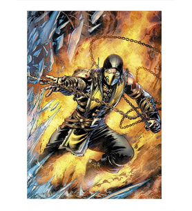 Mortal Kombat Scorpion Art Mdf Poster