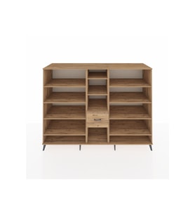 Kronos Dolap 11 Raflı 3 Çekmeceli  220x59x163 Çam-Çam