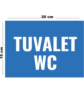 Metal Tuvalet Wc 15 cm x 20 cm Uyarı Levhası Yönlendirme Tabelası