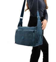 Çapraz Askılı Ultra Hafif Çok Cepli Bayan Omuz Çantası Mavi (Model: 571-6B)