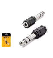 Hadron HDX1265 6.5mm (6.35mm) Erkek to 3.5mm Dişi Ses Çevirici Adaptör - Siyah
