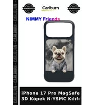 iPhone 17 Pro MagSafe 3D Köpek N-YSMC Kılıfı Cep Kapağı Telefon Ürünü Nakışlı Kılıf