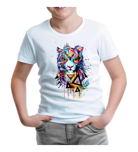 Three Tigers Three Angels - Kaplan Beyaz Çocuk Tshirt
