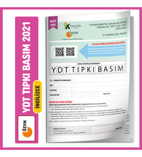 2021 YKS YDT İngilizce ÖSYM Çıkmış Soru Tıpkı Basım Türkiye Geneli Deneme Sınavı (Beyaz)