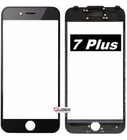 iPhone 7 Plus Dokunmatik Çıtalı Okalı Ön Cam Lens Orjinal Kalite (Siyah)