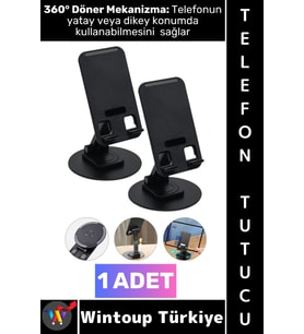 #TelefonTutucu 360 Derece Döner Telefon Kolay Şarj Edebilme Kablo Geçirme Hazneli Şık Telefon Tutucu
