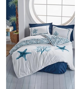 Cotton Box Maritime Çift Kişilik Nevresim Takımı Star Lacivert