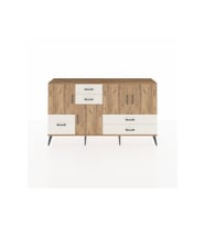 Arges Konsol 4 Raflı 5 Çekmeceli 4 Kapaklı 176x30x99 Çam-Çam/Aytaşı