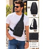 Westpolo Crossbody Unisex Çapraz Ayarlanabilir Askılı  El Göğüs ve Omuz Çantası (Siyah)