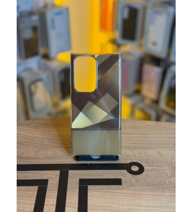 Samsung S24 Ultra Uyumlu Kristal Görünümlü Geometrik Desenli Parlak Kılıf (Sarı)