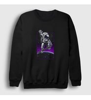 Presmono Unisex Siyah Skater Astronaut Uzay Sweatshirt 290017tt