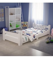 Tulipkids Montessori Karyola Beyaz 90x190 Yatak Uyumlu Oval Kesim Çocuk Yatağı Kids-101