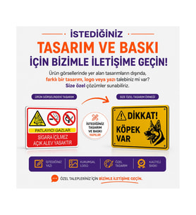 6 Adet Dikkat Doğalgaz Yaklaşmak Tehlikeli ve Yasaktır Kişiselleştirilebilir Sticker, 16x24, 20x30 (A4), 30x42 (A3) Cm Boyut Seçeneklerinde Folyo Baskı Sticker