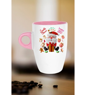Noel Baba Happy Christmas Baskılı Kupa Bardak Porselen Latte Filtre Kahve Fincanı
