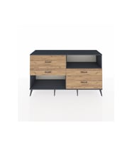 Hyperion Konsol Tek Raflı 4 Çekmeceli  176x44x99 Antrasit-Antrasit/Çam