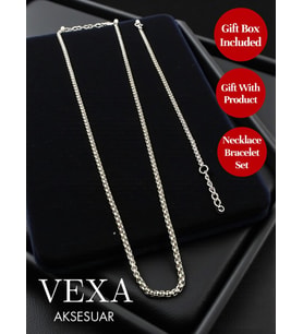 Örme Zincir Kolye Bileklik Set  Özel Kutulu  Şık Hediyelik Set