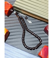 SİYAH ÇUBUK KEHRİBAR TESBİH KAPSÜL KESİM (Çok Renkli)