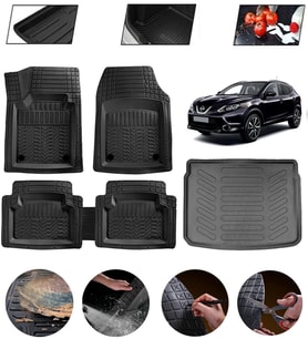 Nissan Qashqai 2013-2021 Tekna Uyumlu Paspas Araca Özel Bagaj Havuzu MBS Siyah