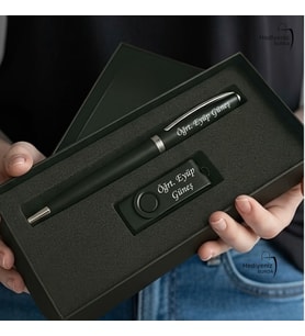Hemen Kargo Kişiye Özel Kutulu Metal İmza Kalemi 32 GB Usb Bellek Hediye Seti