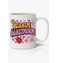 Canım Öğretmenim Öğretmenler Günü Temalı Beyaz Kupa Bardak Öğretmene Hediye