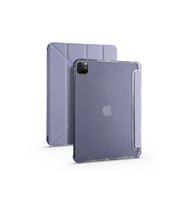 Apple iPad Pro 11 2020 (2.Nesil) Uyumlu Kılıf Zore Tri Folding Kalem Bölmeli Standlı Kılıf (Mor)