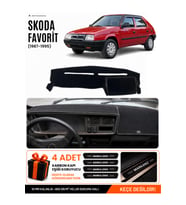 SKODA FAVORİT (1987-1995) Uyumlu Torpido Örtüsü Torpido Kılıfı - Siyah