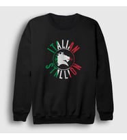 Presmono Unisex Siyah italian Stallion Film Rocky Sweatshirt 249733tt