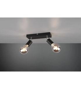 RİOLIGHT MODERN1 SİYAH1 2XE27 MAFSALLI HAREKETLİ1 BAŞLIK(GLOP AMPUL HARİÇ) METAL SPOT AVİZE (Beyaz)