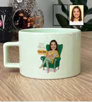 Kişiye Özel Karikatürlü Cat Mom Kedi Annesi Lüks Pastel Fincan Anneler Günü Hediyesi