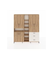 Arges Dolap 13 Raflı 3 Çekmeceli 6 Kapaklı 220x30x243 Çam-Çam/Aytaşı