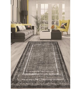 Dijital Kaymaz Taban Yıkanabilir Modern Renkli Salon Halısı Mutfak Halısı Yolluk ND-HT-972 (Gri)