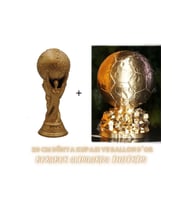 Fıfa Ballon D'or Ve Dünya Kupası Maketi 20 Cm Gold Kaplama Orjinal Model
