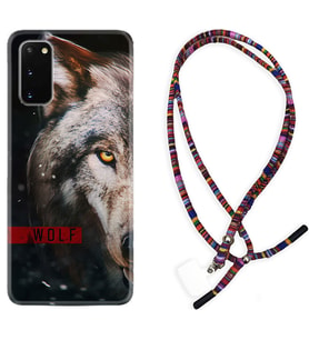Samsung A02S A03S A10 A12 A13 A21S A22 Kılıf Boyun Asklı Rasta Silikon Wolf Eyes 1758