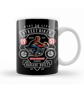 Streetbiker Custom Motorcycle Kupa Bardak Porselen